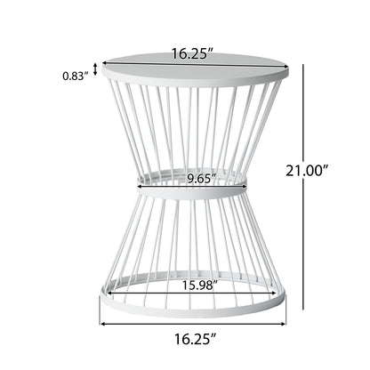 Lassen Outdoor Metal 16 Inch Side Table in Matte White