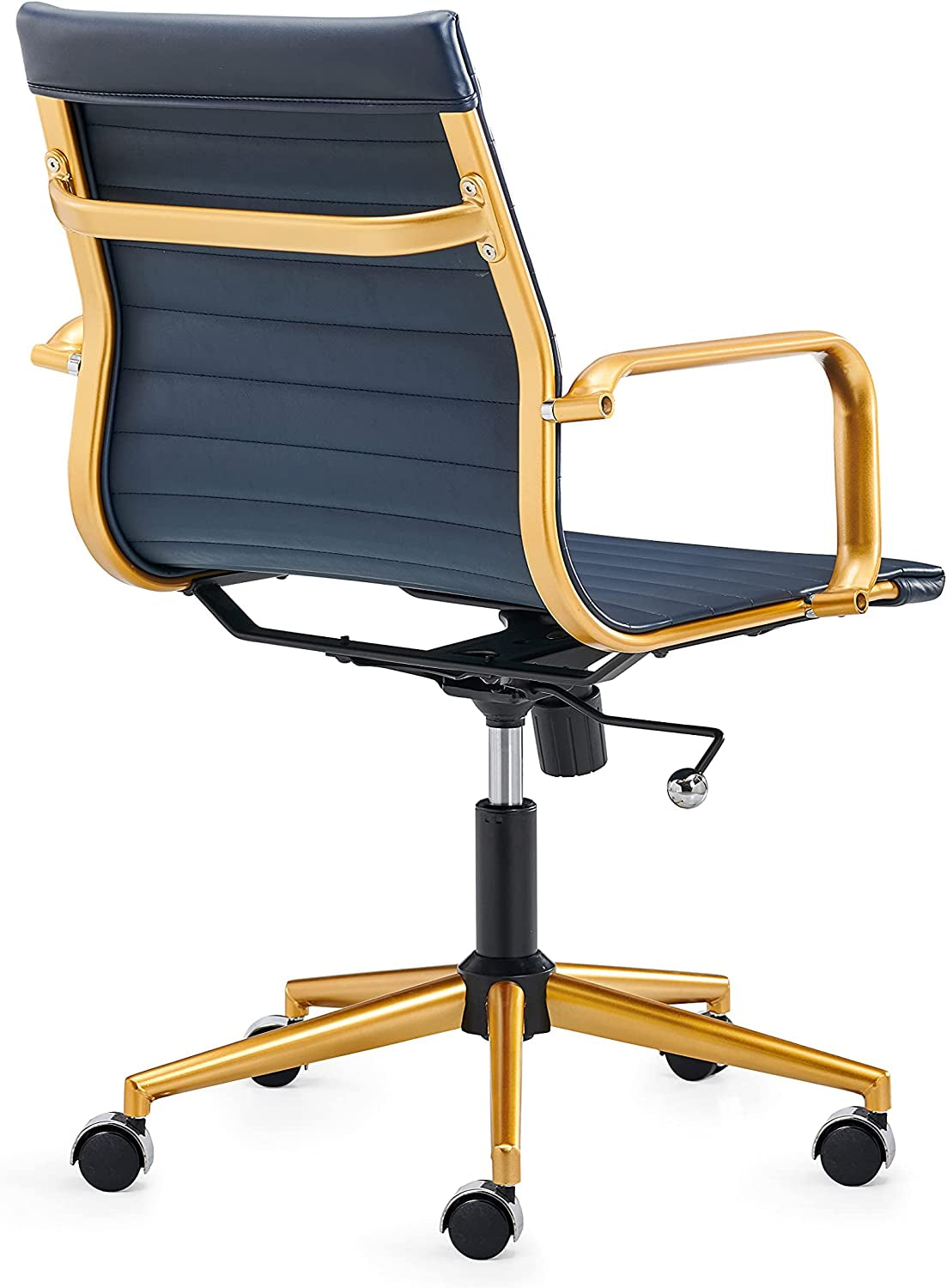 Blue Gold Office Chair Blue Gold Office Desk Chair Modern Office Chair Ergonomic Cute Desk Chair (3011 Gold Blue)