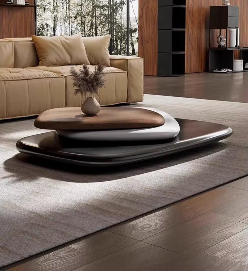 Italian Minimalist Designer Living Room Senior Nordic Large Apartment Villa Retro Rotating Coffee Table