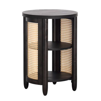 Springwood Caning Side Table, Charcoal Finish