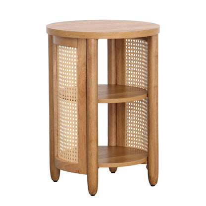 Springwood Caning Side Table, Light Honey Finish