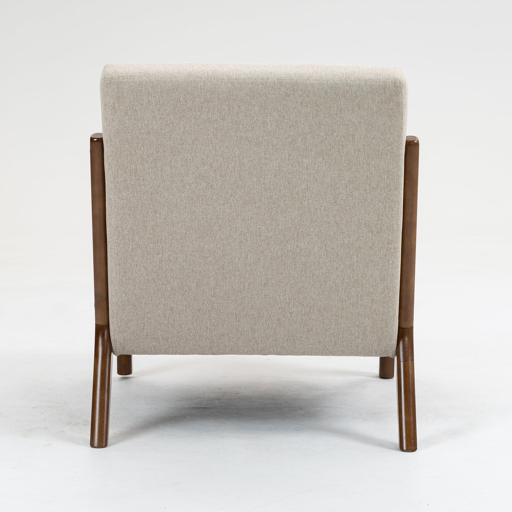 Wood Arm Accent Chair, Beige