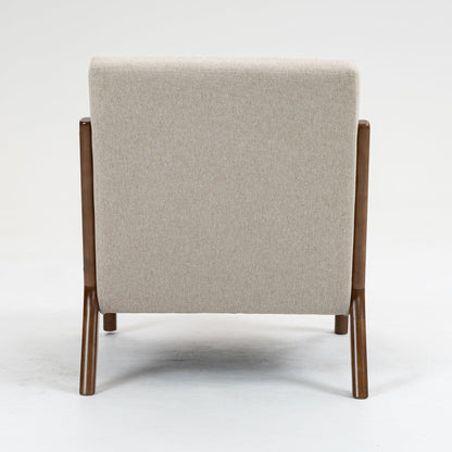 Wood Arm Accent Chair, Beige