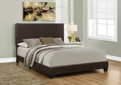 45.75inches Solid Wood MDF and Foam Queen Size Bed with Leather Look