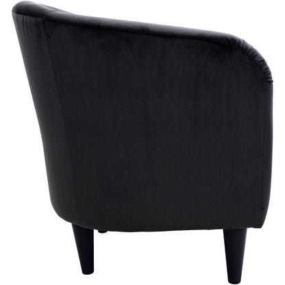 Microfiber Tub Accent Chair, Black