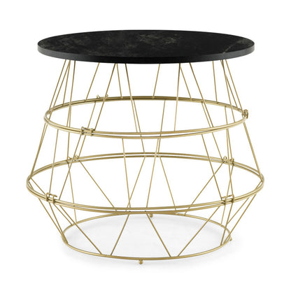 Round Metal Frame Side Table with Removable Top