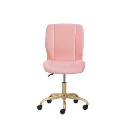 Plush Velvet Office Chair, Blush