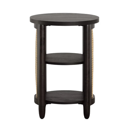 Springwood Caning Side Table, Charcoal Finish