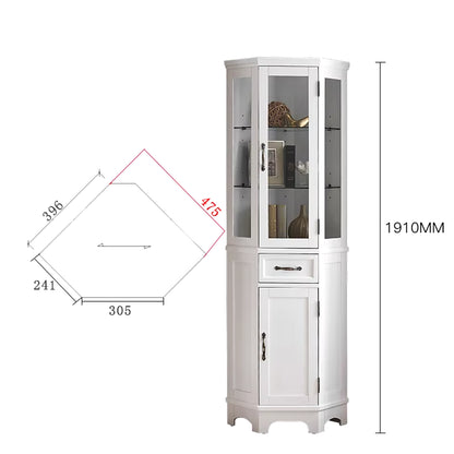 Solid Wood Simple Modern Corner Cabinet Corner Cabinet Living Room Wine Cabinet Nordic Corner Triangle Cabinet Kitchen Corner