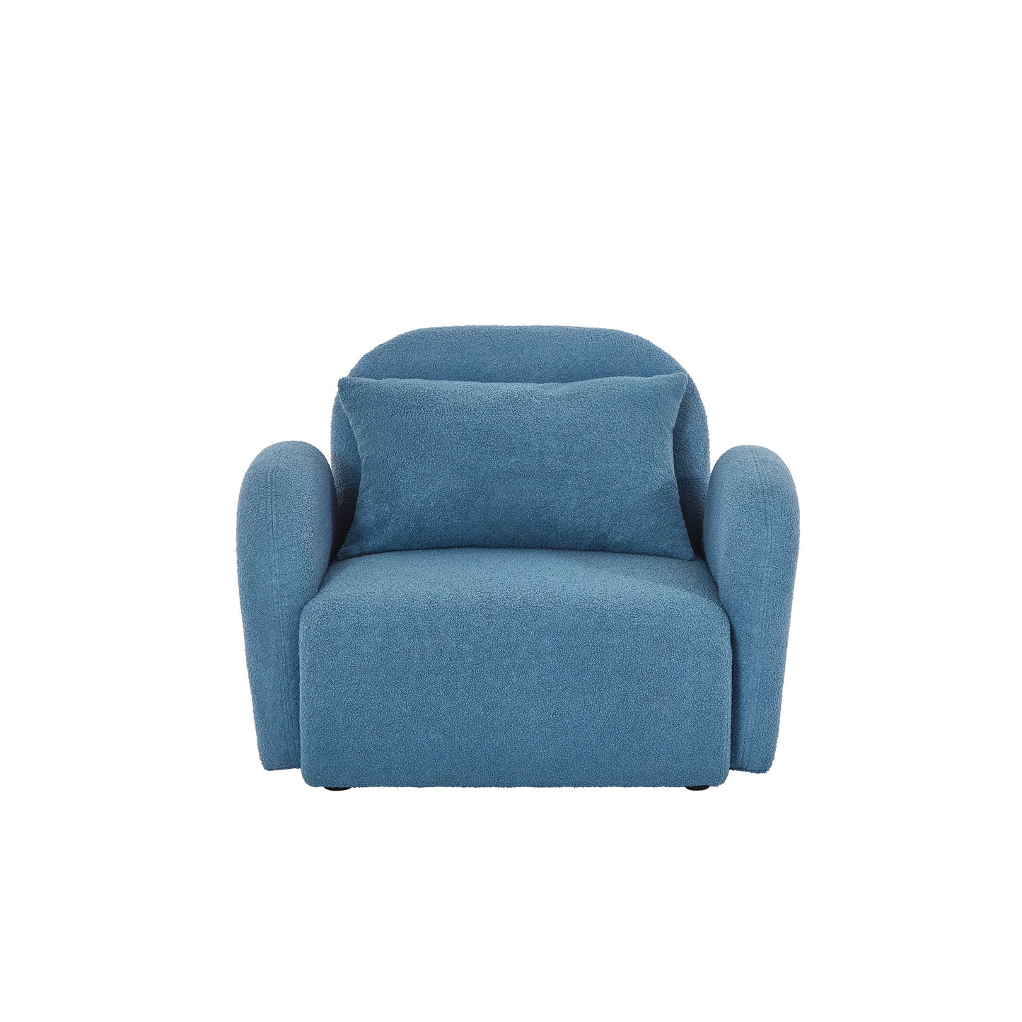 Living Room Furniture Lazy Sofa Chair Teddy Fabric Blue