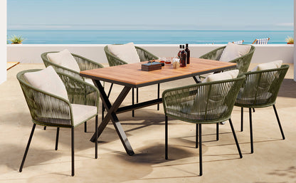 7 Pieces Patio Dining Set, All-Weather Outdoor Furniture Set with