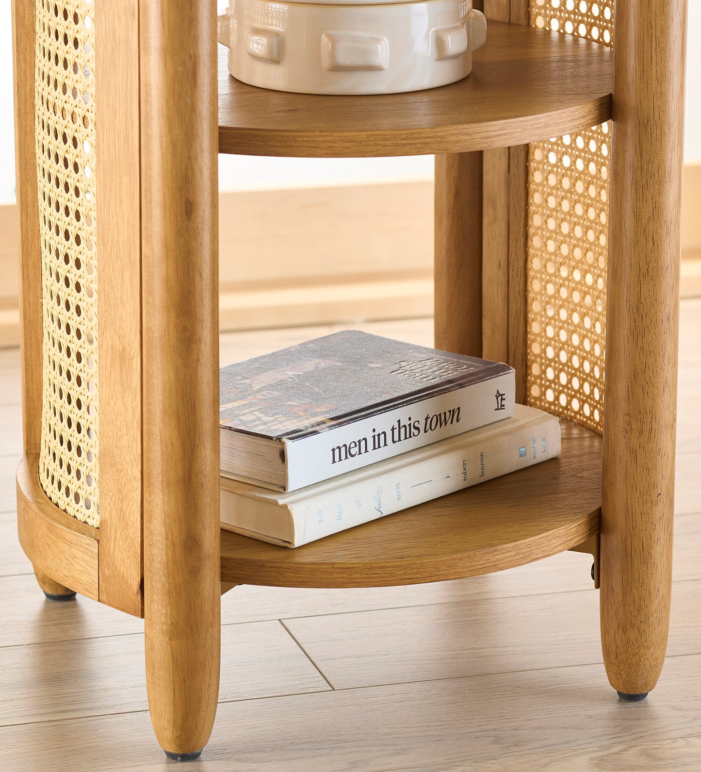 Springwood Caning Side Table, Light Honey Finish