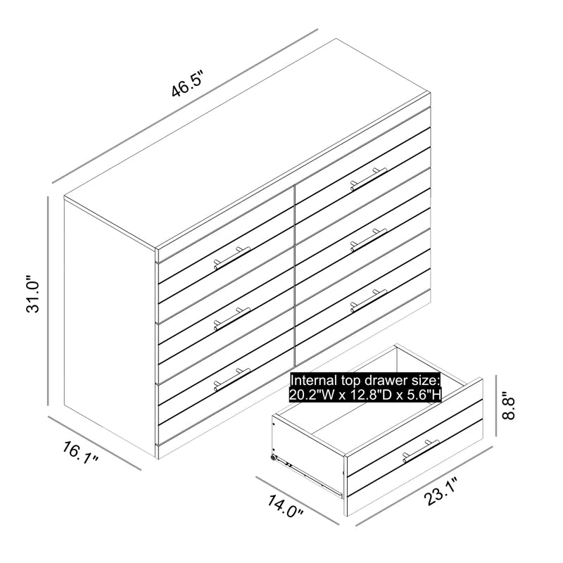Onna 46.5'' Wide 6 -Drawer Double Dresser