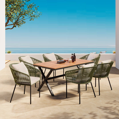 7 Pieces Patio Dining Set, All-Weather Outdoor Furniture Set with