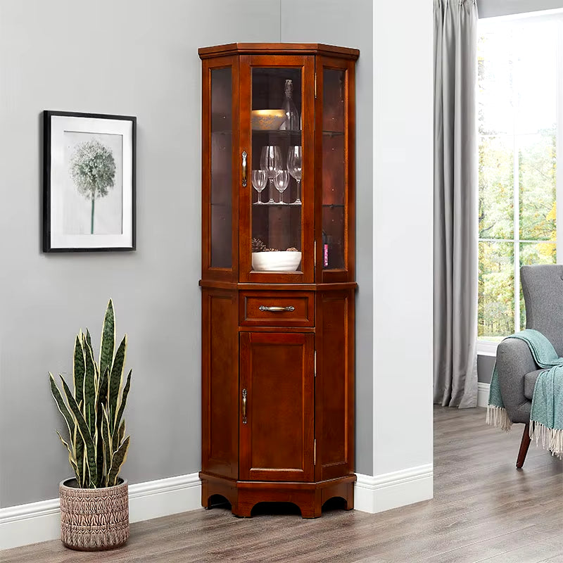 Solid Wood Simple Modern Corner Cabinet Corner Cabinet Living Room Wine Cabinet Nordic Corner Triangle Cabinet Kitchen Corner