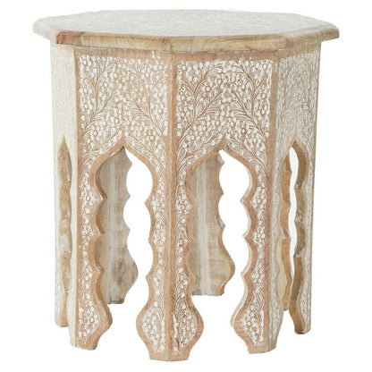 Side table DKD Home Decor White Brown Multicolour Wood Plastic Mango