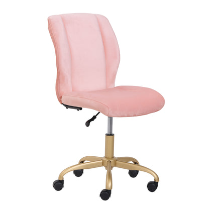 Plush Velvet Office Chair, Blush