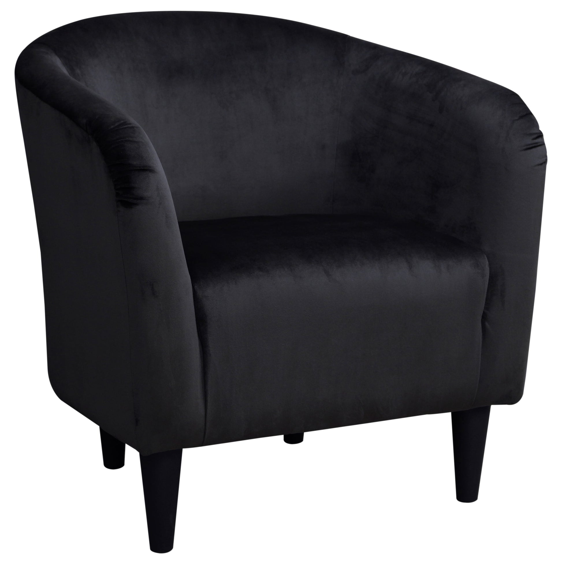 Microfiber Tub Accent Chair, Black