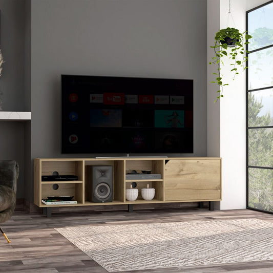 TV Stand for TV´s up 70" Estocolmo, Four Open Shelves, Light Oak