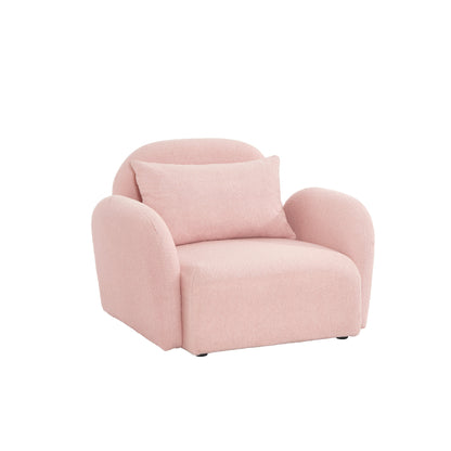 Living Room Furniture Lazy Sofa Chair Teddy Fabric Pink