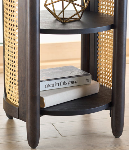 Springwood Caning Side Table, Charcoal Finish