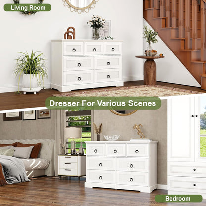 DG-4 Drawer Dresser Wide Farmhouse Tall Chest of Drawers