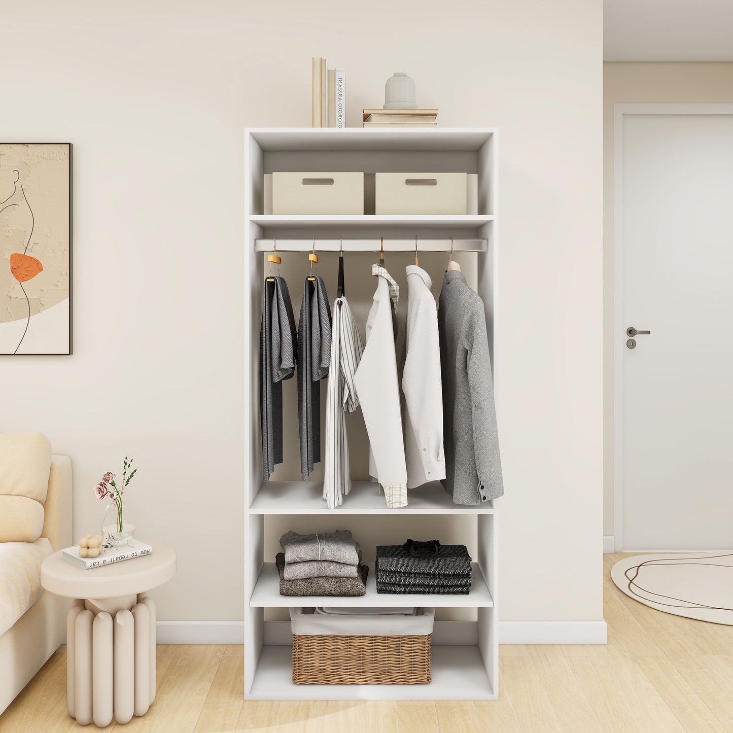 A5 Modular Wooden Closet Organizer System for Bedroom