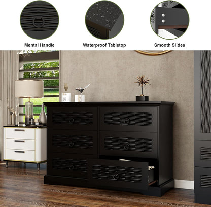 DG-3 Wood Drawer Dresser with 6 Drawers Modern Drawers Organizer