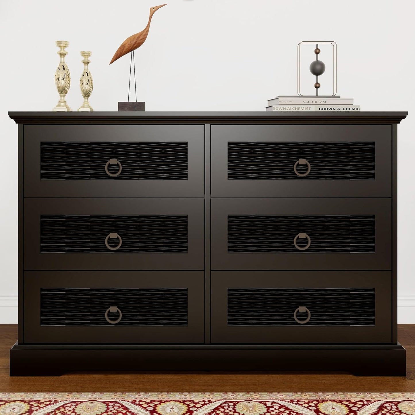 DG-3 Wood Drawer Dresser with 6 Drawers Modern Drawers Organizer