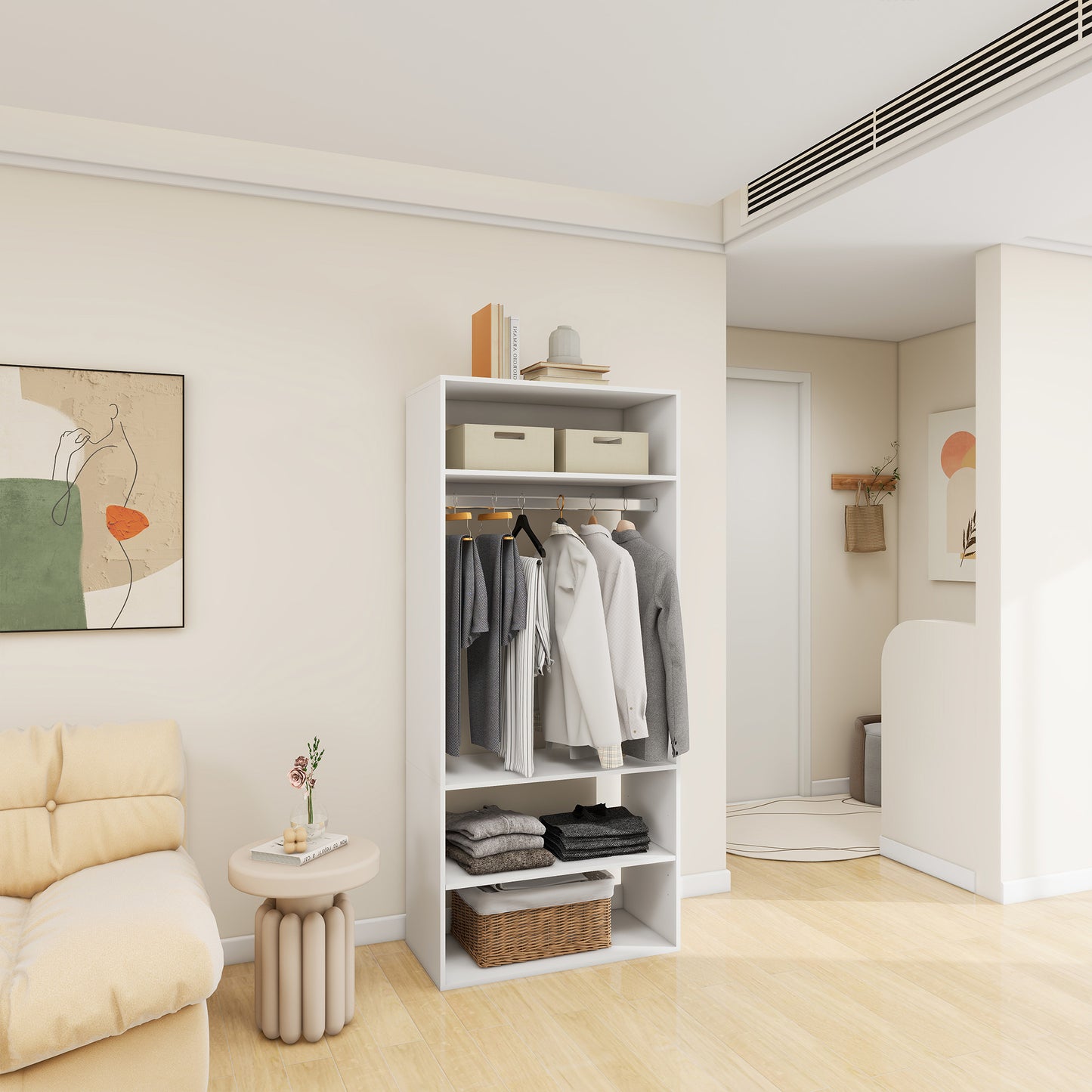 A5 Modular Wooden Closet Organizer System for Bedroom