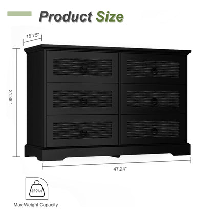 DG-3 Wood Drawer Dresser with 6 Drawers Modern Drawers Organizer