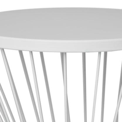 Lassen Outdoor Metal 16 Inch Side Table in Matte White