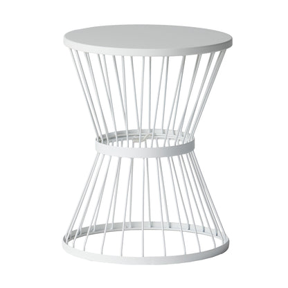 Lassen Outdoor Metal 16 Inch Side Table in Matte White